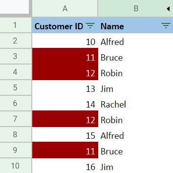 Find a cell with duplicate contents in a column Find a cell with duplicate contents in a column