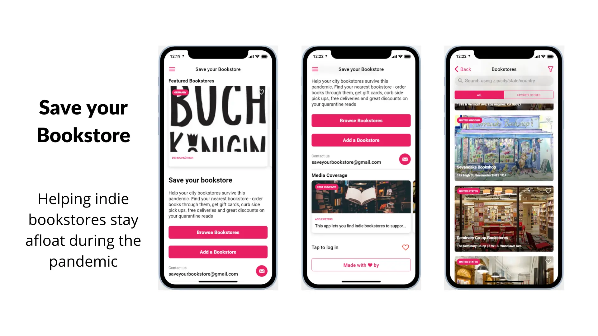 Directory of Bookstores Glide App Example of a Directory of Bookstores