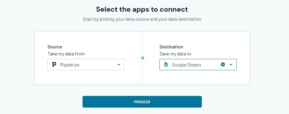 Selecting apps to connect in Coupler