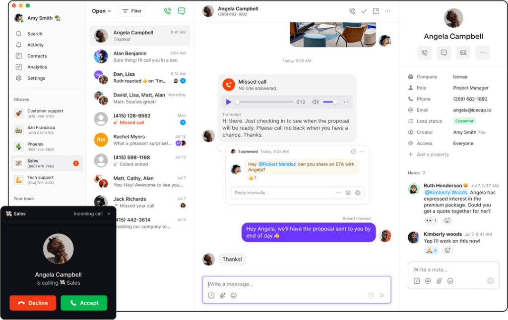 Quo (formerly OpenPhone): Modern UX and UI