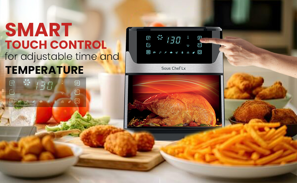 INALSA Sous Chef LX Air Fryer - Best 6.5L Extra Large Air Fryer for Big Families