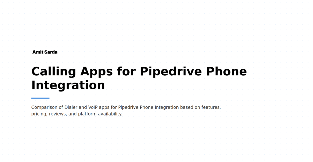 Calling Apps for Pipedrive Phone Integration